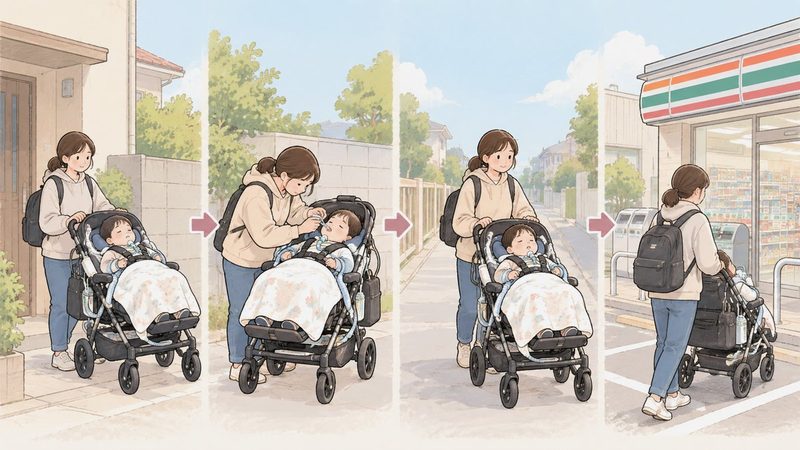 初めての近所へのお出かけ_イラスト