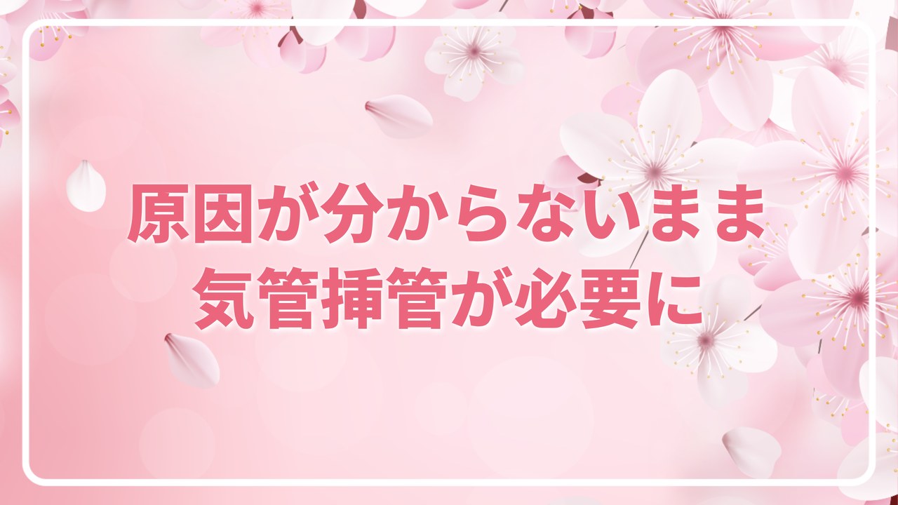 原因が分からないまま、気管挿管が必要に