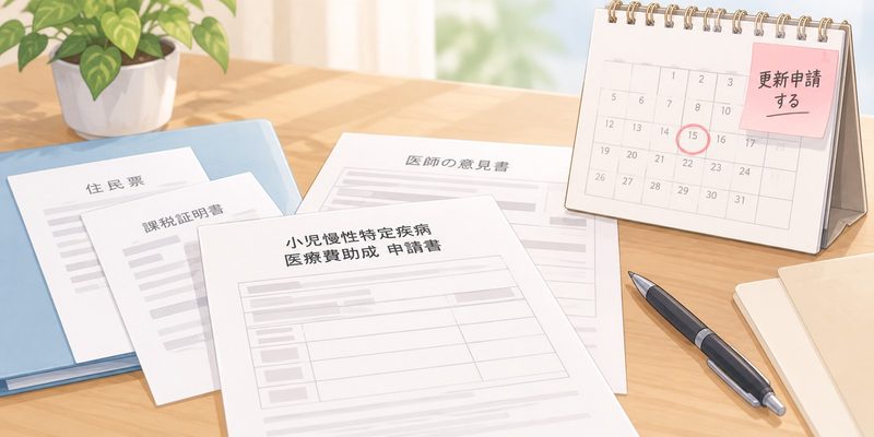 小児慢性特定疾病の更新申請_イラスト